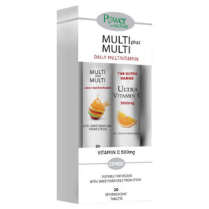 Power Health Promo Pack Multi+Multi με Στέβια 24 Eff.tabs γεύση Ροδάκινο & Vitamin C 500mg 20 Eff.tabs