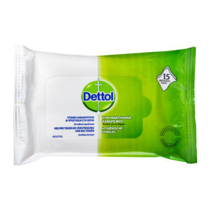 Dettol Υγρά Αντιβακτηριδιακά Μαντηλάκια 15τμχ