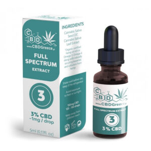 CBDGreece Σταγόνες Ελαίου 3% CBD 150mg Full Spectrum 5ml