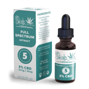 CBDGreece Σταγόνες Ελαίου 5% CBD 250mg Full Spectrum 5ml