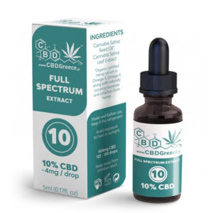 CBDGreece Σταγόνες Ελαίου 10% CBD 500mg Full Spectrum 5ml