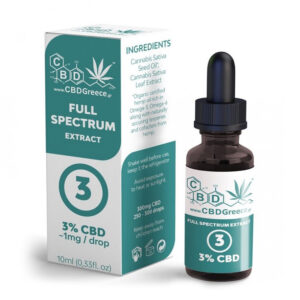 CBDGreece Σταγόνες Ελαίου 3% CBD 300mg Full Spectrum 10ml