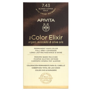Apivita My Color Elixir Μόνιμη βαφή Μαλλιών N7.43 Ξανθό Χάλκινο Μελί