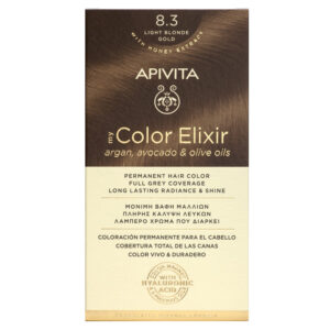 Apivita My Color Elixir Μόνιμη βαφή Μαλλιών N8.3 Ξανθό Ανοιχτό Χρυσό