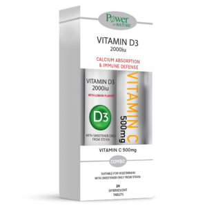 Power Health Promo Pack Vitamin D3 2000iu Stevia 20eff.tabs & Vitamin C 500mg 20eff.tabs