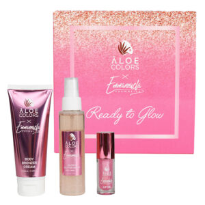 Aloe+ Colors Emmanouela Cosmetics Ready to Glow Set με Golden Body Bronzer Cream 100ml, Secret Glow & Glitter Spray 100ml & Lip Oil 10ml