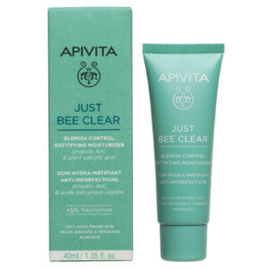 Apivita Just Bee Clear Blemish Control Mattifying Moisturizer με Propolis AmC & Φυτικό Σαλικυλικό Οξύ 40ml