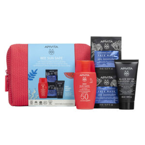 Apivita Promo Pack Bee Sun Safe Invisible Face Fluid Dry Touch SPF50 50ml με ΔΩΡΟ Black Detox Gel Kαθαρισμού 50ml & Express Beauty Face Mask Sea Lavender 2x8ml
