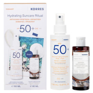 Korres Promo Pack Αντηλιακό Γαλάκτωμα Spray Σώματος & Προσώπου Γιαούρτι SPF50 150ml & ΔΩΡΟ Αφρόλουτρο Γιαούρτι 80ml