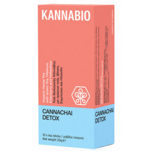 KannaBio Kannachai Detox Organic Hemp Tea with Green Tea, Hibiscus, Elderberry & Helianthus 10sticks