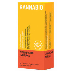 KannaBio Kannachai Immune Organic Hemp Tea with Green Tea, Ginger, Turmeric & Lemon 10sticks