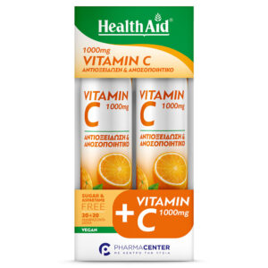 Health Aid Promo Pack Vitamin C 1000mg με Γεύση Πορτοκάλι 2x20eff.tabs