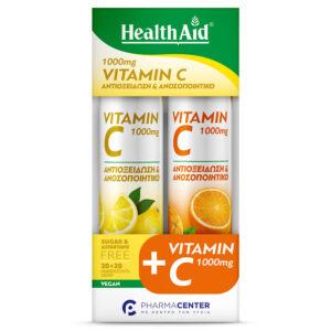 Health Aid Promo Pack Vitamin C 1000mg Πορτοκάλι 20eff.tabs + Vitamin C 1000mg Λεμόνι 20eff.tabs