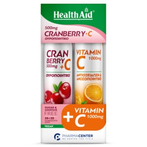 Health Aid Promo Pack Cranberry 500mg eff.tabs + Vitamin C 1000mg Πορτοκάλι 20eff.tabs