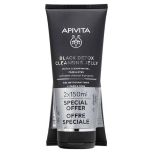 Apivita Promo Pack Black Detox Cleansing Jelly με Ενεργό Άνθρακα & Προπόλη 2x150ml