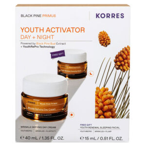 Korres Promo Pack Black Pine Primus Κρέμα Νεότητας Ημέρας για Λείανση Ρυτίδων + Ελαστικότητα 40ml & ΔΩΡΟ Κρέμα Νεότητας Νύχτας για Λείανση Ρυτίδων + Ελαστικότητα  15ml